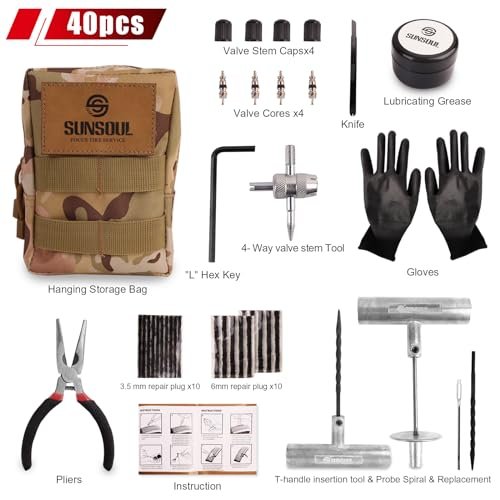 Heavy Duty Tire Repair Kit – 40pcs for All Vehicles